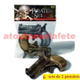 6 Sets de 2 Pistolets de poche (Pirate - Cow Girl - Joueur de poker) 6 Sets de 2 Pistolets de poche (Pirate - Cow Girl - Joueur de poker)