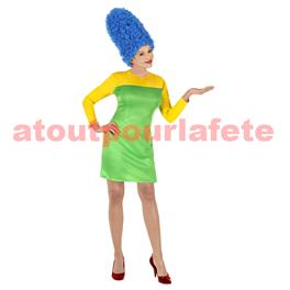 Ensemble Marge Simpson (robe + perruque)