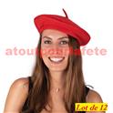 LOT A PRIX PRO:  12 Bérets Basque rouge pour déguisement  (feutrine)