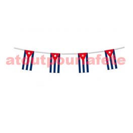 Guirlande drapeaux cubain - cuba 5m pour decoration de salle 