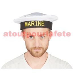 Béret de Marin avec pompon rouge (coton) Béret de Marin avec pompon rouge (coton)