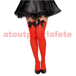 Bas rouge avec noeud noir (la paire) Bas rouge avec noeud noir (la paire)