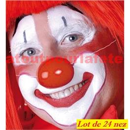 Sachet de 24 Nez de Clown avec elastique (plastique) Sachet de 24 Nez de Clown avec elastique (plastique)