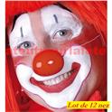Lot de 12 Nez de Clown avec elastique (plastique)