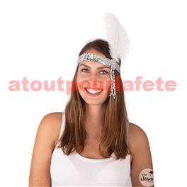 Bandeau charleston a sequins Diamant, Perles et plume Bandeau charleston a sequins Diamant, Perles et plume