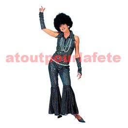 Combinaison disco Noire avec gants (F) Combinaison disco Noire avec gants (F)