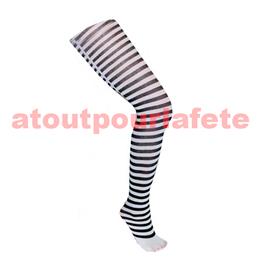 Collant rayé noir et blanc (la paire) Collant rayé noir et blanc (la paire)