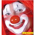 Lot de 6 Nez de Clown avec elastique (plastique)