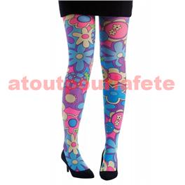 Collant hippie à fleurs 70S' flower power, Baba cool,(la paire) Collant hippie à fleurs 70S' flower power, Baba cool,(la paire)