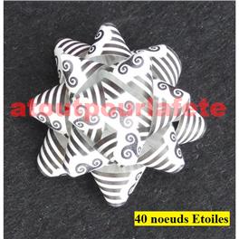 Sachet de 40 noeuds Etoiles 45mm / Bzh, Breizh, Bretagne (adhésif)