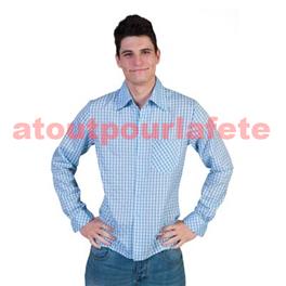 Chemise homme à carreaux bleu, Western, Tyrol, Pays du Monde