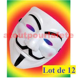 Lot a Prix Pro - 12 Masques V, Vendetta,Anonymous, Indigné, Indigne Toi