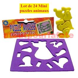 LOT de 24 Puzzles mousse animaux 10 pièces (sachet de 2)
