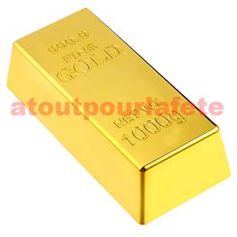 Barre d'or 1 kg lingot, 16,5 cm  (factice)
