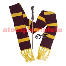 Set de magicien, Harry Potter, 3 pièce (écharpe- lunette- baguette)