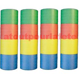 Lot de 4 rouleaux de serpentins 4 m Réagit à la Lumière noire