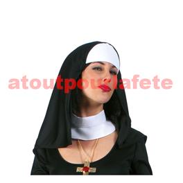coiffe avec col pour deguisement de Bonne soeur, Nonne, Religieuse coiffe avec col pour deguisement de Bonne soeur, Nonne, Religieuse