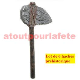 LOT A PRIX PRO: 6 Haches Préhistorique 56cms