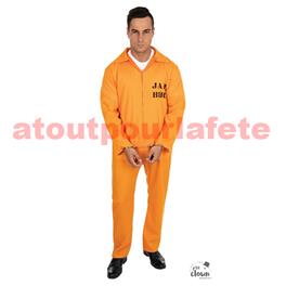 Déguisement de Prisonnier orange, Américain, Usa, Guantanamo, Alcatraz (T.U) (H)