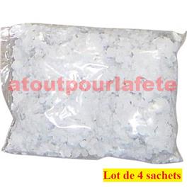 4 sachets de Confettis blanc (sachet de 100grs)