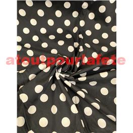 Coton noir - pois blanc en 140cms (vente au mètre) Coton noir - pois blanc en 140cms (vente au mètre)