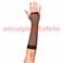 Gants Mitaine resille long noir (la paire)