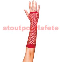 Gants Mitaine resille long Rouge(la paire)