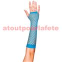 Gants Mitaine resille long Turquoise (la paire)