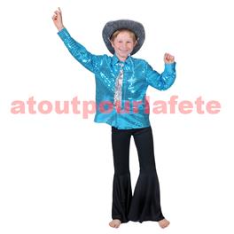 Chemise Disco Paillettes Fuchsia (E) Chemise Disco Paillettes Fuchsia (E)